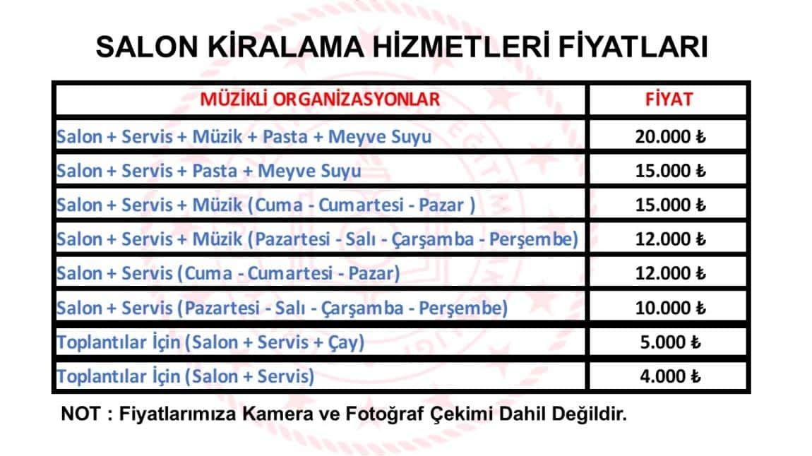 Salon Kiralama Hizmetleri Fiyatları